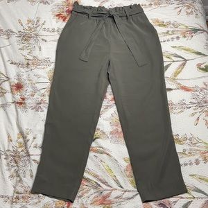 Zara Paper Bag Waist Ankle Pants sz M High Waist